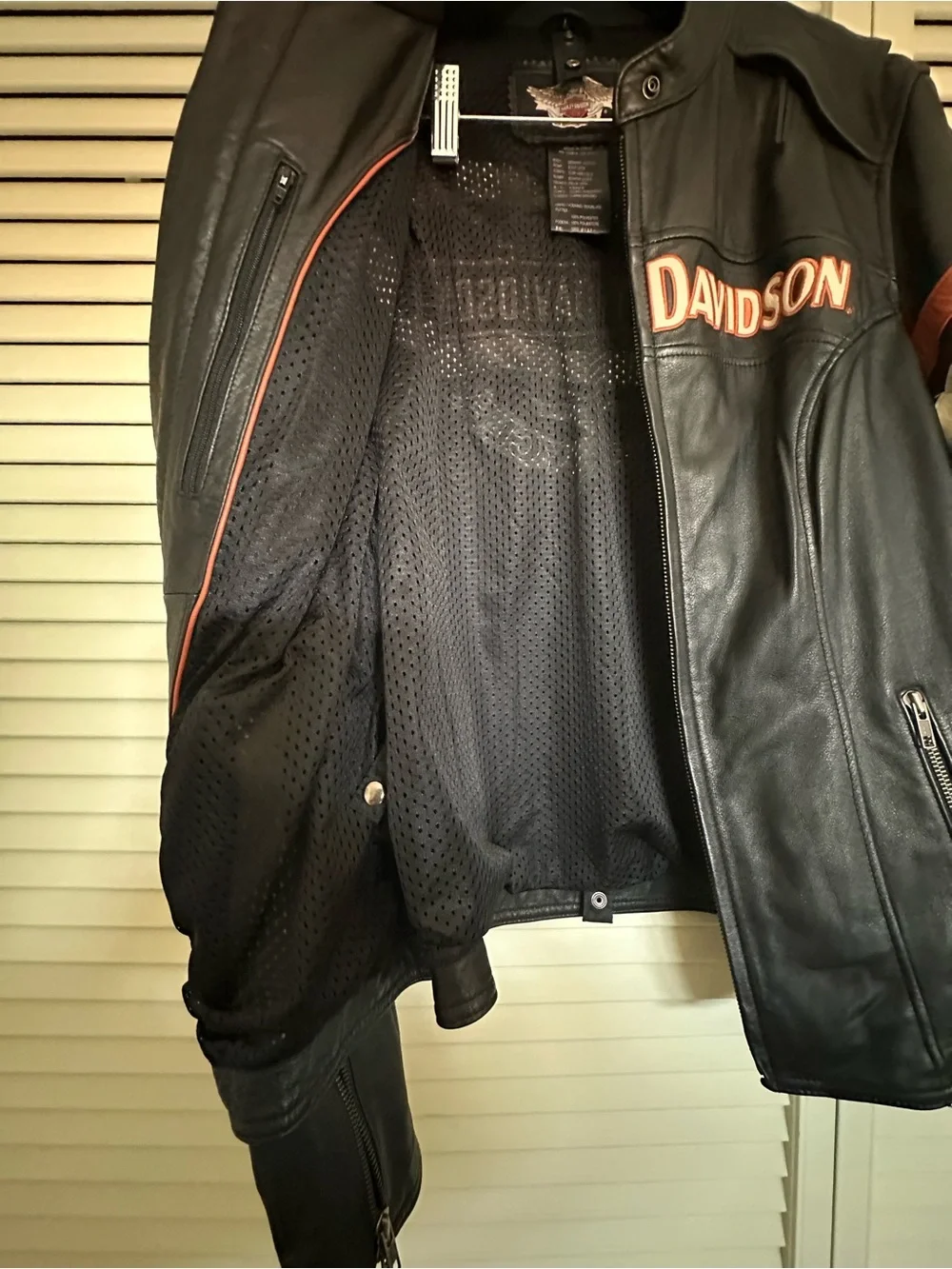Harley-Davidson Black Leather 3-in-1 style jacket with a thermal/hoodie layer